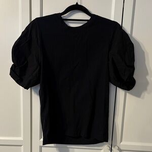 Chic Black Puff Sleeve Women's Top